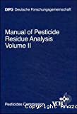 Manual of pesticide residue analysis