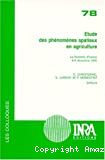 Etudes des phénomènes spatiaux en agriculture, la Rochelle, 6-8 décembre 1995