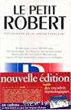 Le nouveau petit Robert : dictionnaire alphabétique et analogique de la langue française