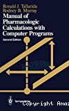 Manual of pharmacologic calculations with computer programs