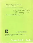 Dictionary of cultivated plants and their centres of diversity (excluding ornamentals, forest trees and lower plants)