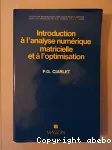 Introduction  l'analyse numrique matricielle et  l'optimisation