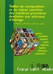 Tables de composition et de valeur nutritive des matires premires destines aux animaux d'levage : porcs, volailles, bovins, ovins, caprins, lapins, chevaux, poissons